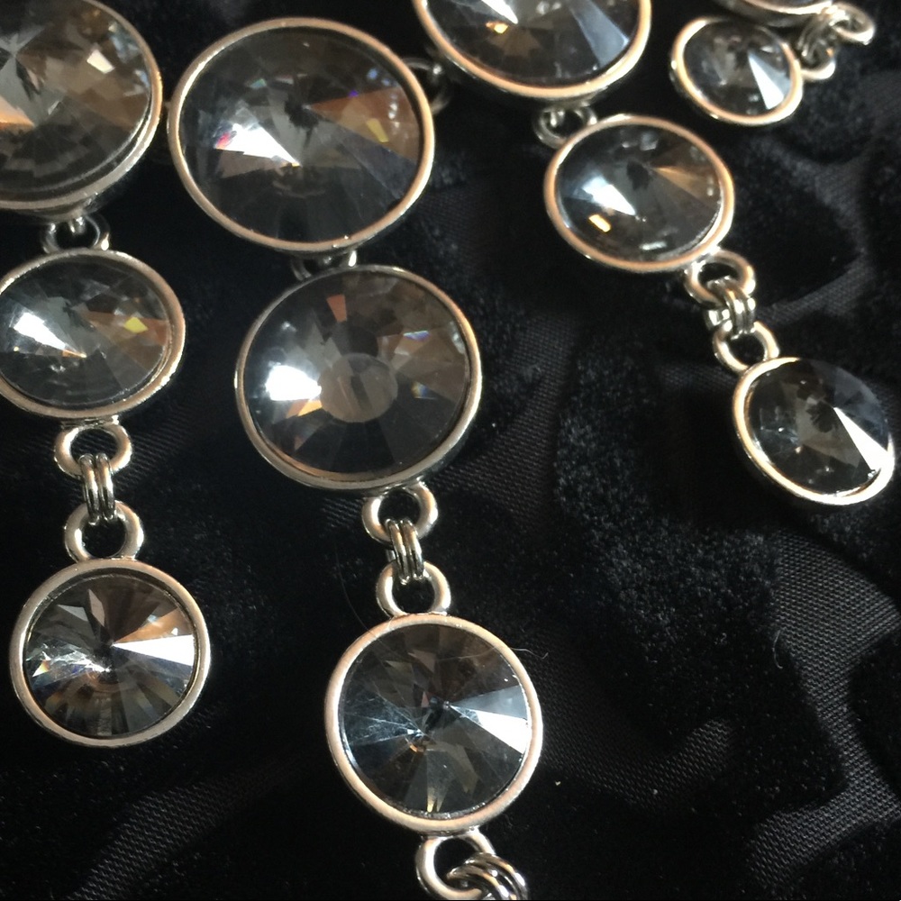 Stunning Silver and Blue Glass Statement Necklace